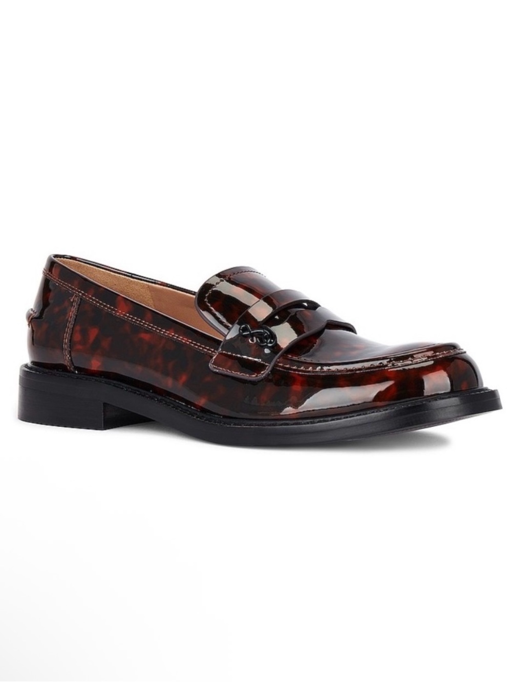 Sam Edelman Colin Loafers in Brown Tortoiseshell Patent Finish Size 9